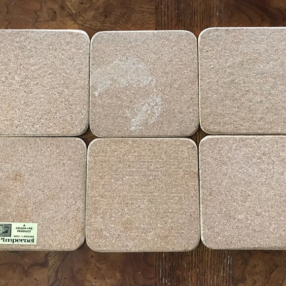 Vintage "Redoute Rose" Pimpernel Coasters Set of 6 Made In England Barware - Picture 8 of 11